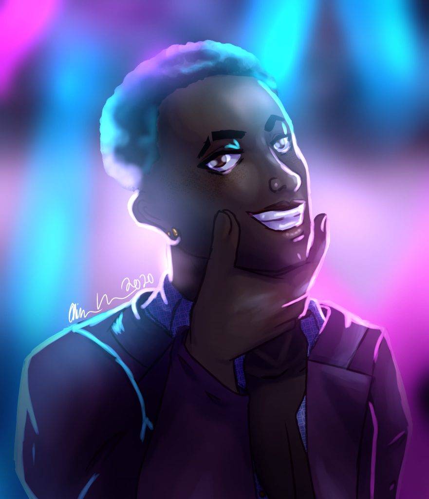 Havelock, Under Neon — client character commission by Coda Languez